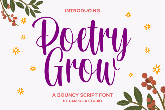 Poetry Grow: A Handwritten Font for Web Design