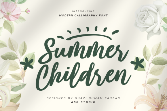 Summer Children Font: A Modern Calligraphy Typeface for Crafters & Makers